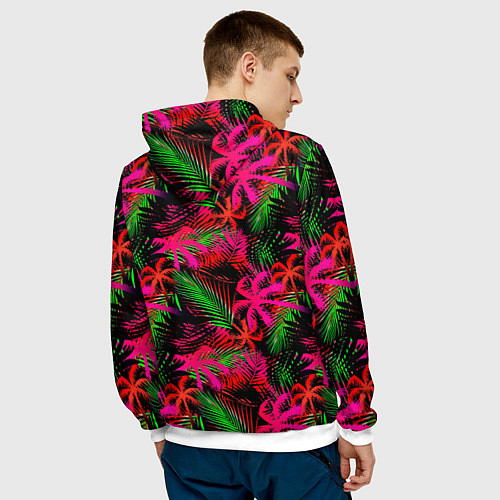 Мужская толстовка Palm red pink / 3D-Белый – фото 4