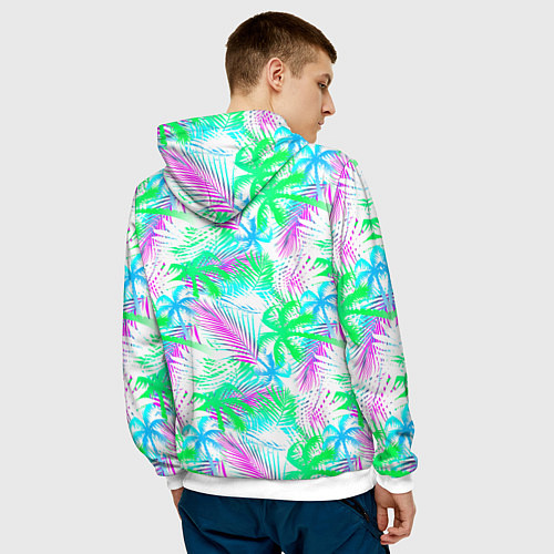 Мужская толстовка Palm green light blue / 3D-Белый – фото 4