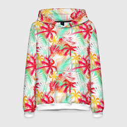Толстовка-худи мужская Palm red yellow, цвет: 3D-белый