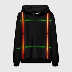 Мужская толстовка Color black green orange lines