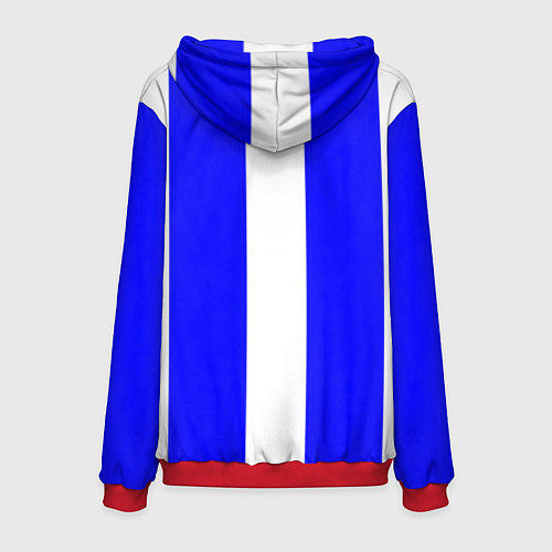 Мужская толстовка Color white blue line / 3D-Красный – фото 2