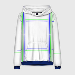Мужская толстовка Neon white green light blue