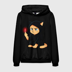 Толстовка-худи мужская Котик ситх, цвет: 3D-черный