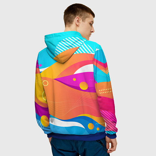 Мужская толстовка Леди Гага в стиле комиксов / 3D-Синий – фото 4