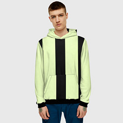 Толстовка-худи мужская Color light green black line, цвет: 3D-черный — фото 2