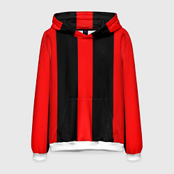 Толстовка-худи мужская Color black red lines, цвет: 3D-белый