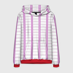 Мужская толстовка Color white cage pink line