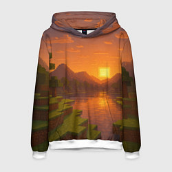 Мужская толстовка Закат - Minecraft