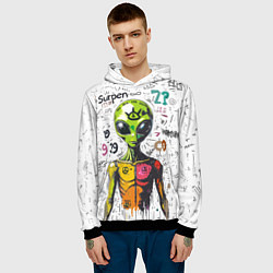 Толстовка-худи мужская Вы не одиноки, цвет: 3D-черный — фото 2