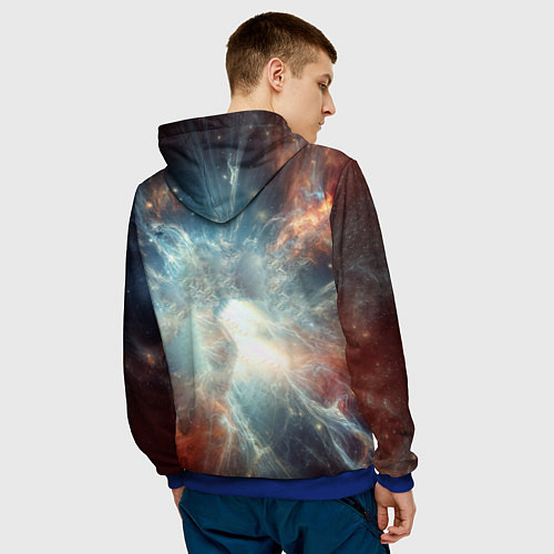 Мужская толстовка Космонавт в космической туманности / 3D-Синий – фото 4