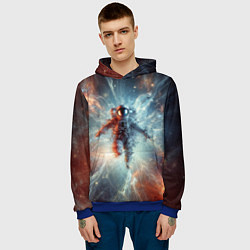 Толстовка-худи мужская Космонавт в космической туманности, цвет: 3D-синий — фото 2