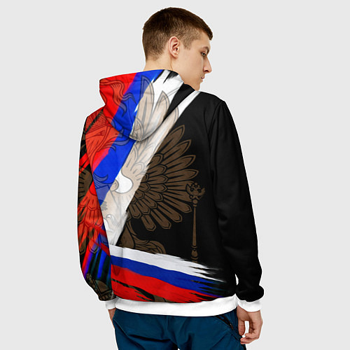 Мужская толстовка Медведь - Россия самбо / 3D-Белый – фото 4