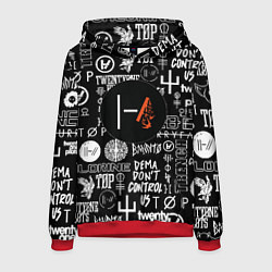 Толстовка-худи мужская Twenty one pilots rock logo, цвет: 3D-красный