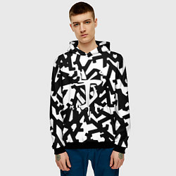 Толстовка-худи мужская Doom x half life pattern, цвет: 3D-черный — фото 2