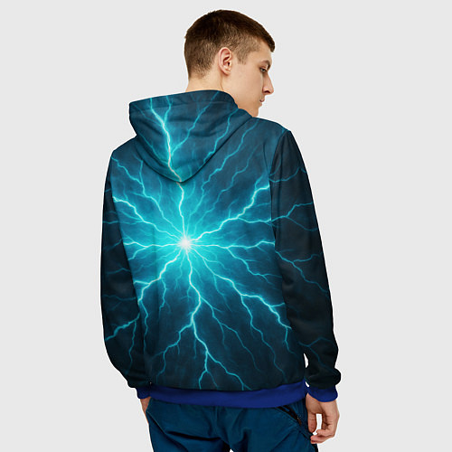 Мужская толстовка Демонический электросамурай / 3D-Синий – фото 4