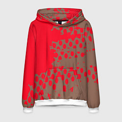 Мужская толстовка Абстрактные алые пятна на цвете какао