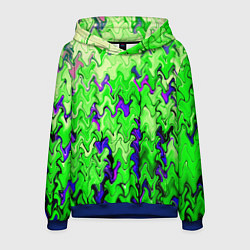 Мужская толстовка Ярко-зелёный стекающая абстаркция
