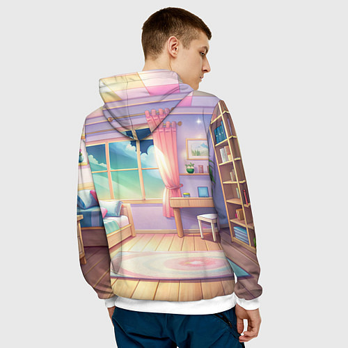 Мужская толстовка Дандадан Сиратори Айра смущается / 3D-Белый – фото 4