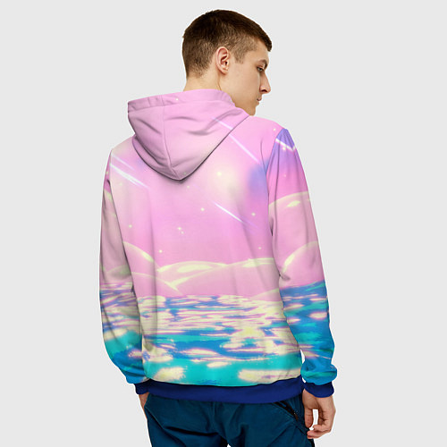 Мужская толстовка Сиратори Айра делает сердечко руками - Дандадан / 3D-Синий – фото 4