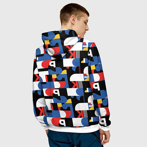 Мужская толстовка Геометрия букв / 3D-Белый – фото 4