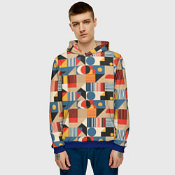 Толстовка-худи мужская Ритмы Баухауса, цвет: 3D-синий — фото 2