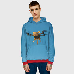 Толстовка-худи мужская Маусини Кводрокоптини мем, цвет: 3D-красный — фото 2