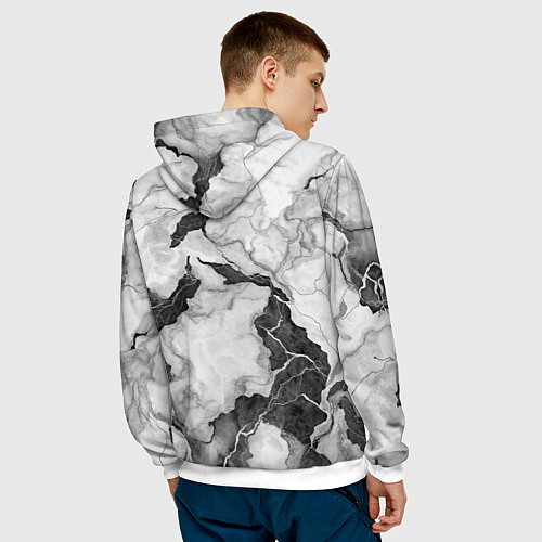 Мужская толстовка XXXTentacion облокотился об зеркало / 3D-Белый – фото 4