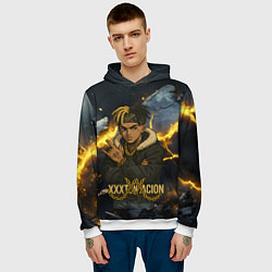 Толстовка-худи мужская XXXTentacion мультяшный стиль, цвет: 3D-белый — фото 2