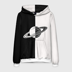 Мужская толстовка Сатурн черно-белый