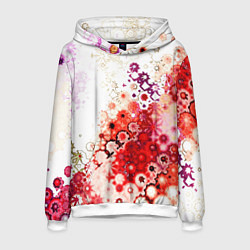 Мужская толстовка Красный узор на белом