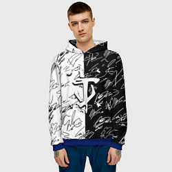 Толстовка-худи мужская Doom автографы, цвет: 3D-синий — фото 2