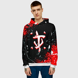 Толстовка-худи мужская Doom краски абстракция, цвет: 3D-белый — фото 2