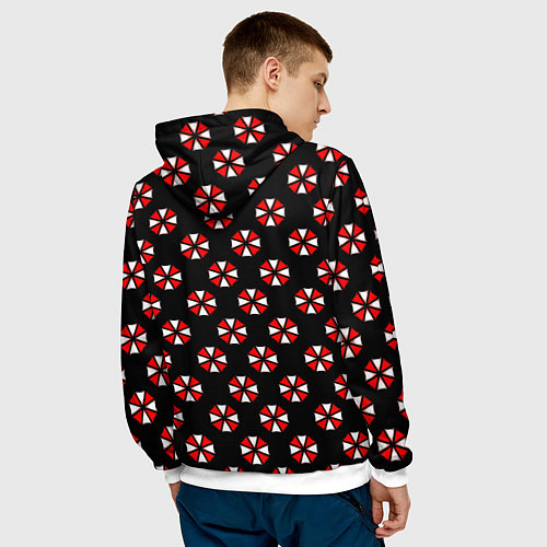 Мужская толстовка Doom x resident evil pattern / 3D-Белый – фото 4