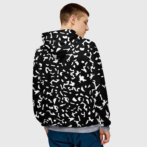 Мужская толстовка Черный камуфляж / 3D-Меланж – фото 4