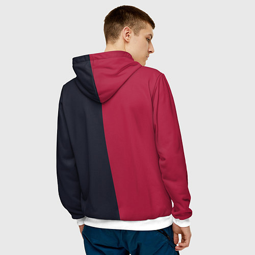 Мужская толстовка Солнце красно-синее / 3D-Белый – фото 4