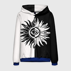 Мужская толстовка Солнце черно-белое