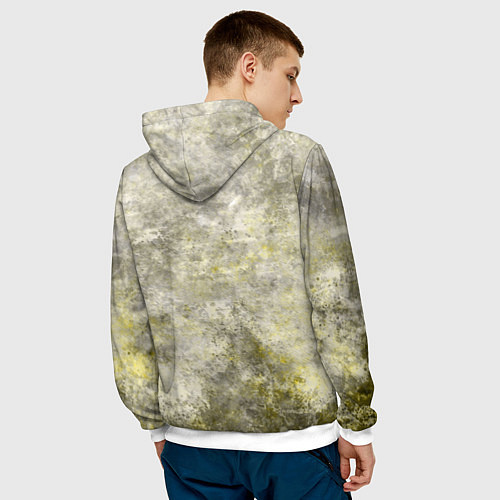 Мужская толстовка Абстракция - yellow acidic liquid / 3D-Белый – фото 4