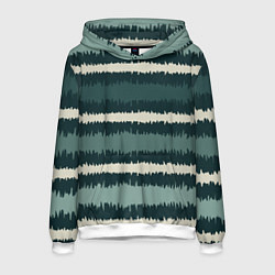 Мужская толстовка Полосы зигзагообразные зеленые