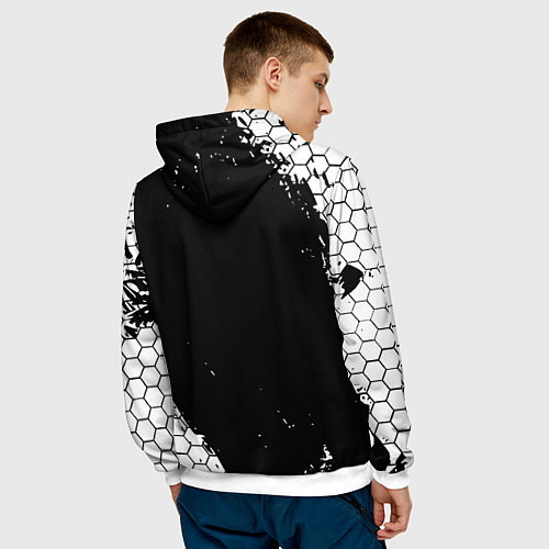 Мужская толстовка Doom соты краски / 3D-Белый – фото 4