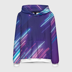 Мужская толстовка Абстракция бело синие красные полосы