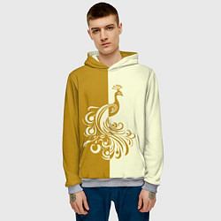Толстовка-худи мужская Жар-птица в золотом, цвет: 3D-меланж — фото 2