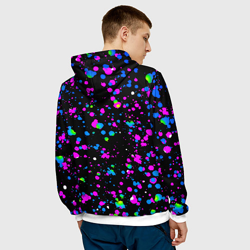 Мужская толстовка Doom цветные краски / 3D-Белый – фото 4