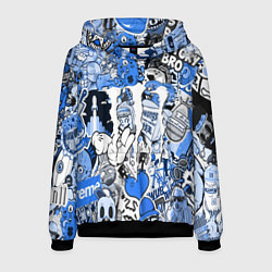 Мужская толстовка Monster energy sticker blue