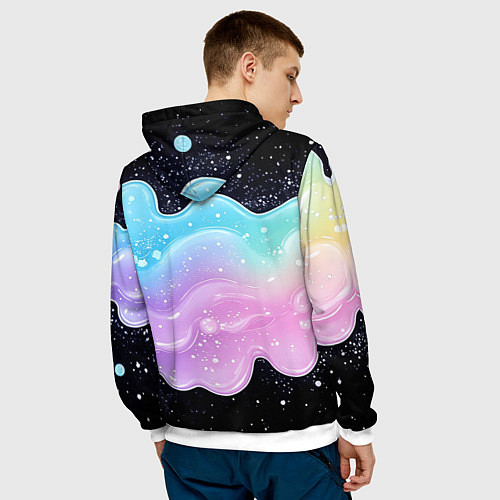 Мужская толстовка Менеджер капибара в кружке в стикерах / 3D-Белый – фото 4