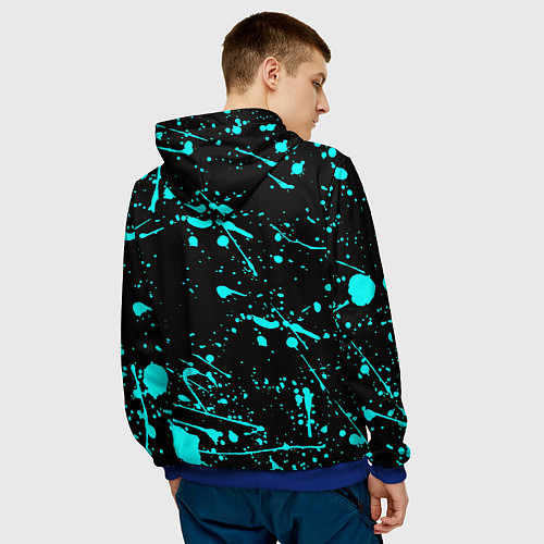 Мужская толстовка Dayz голубые краски / 3D-Синий – фото 4