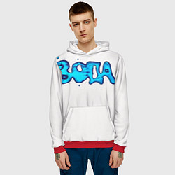 Толстовка-худи мужская Вода мерч логотип надпись, цвет: 3D-красный — фото 2