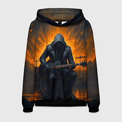 Мужская толстовка Гитарист играющий в пламени