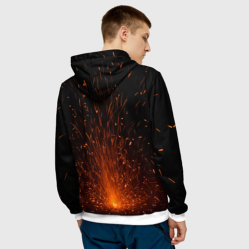 Мужская толстовка Саша говорит мало - делает много / 3D-Белый – фото 4