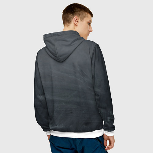 Мужская толстовка Саня улыбается опасности - череп смайлик / 3D-Белый – фото 4