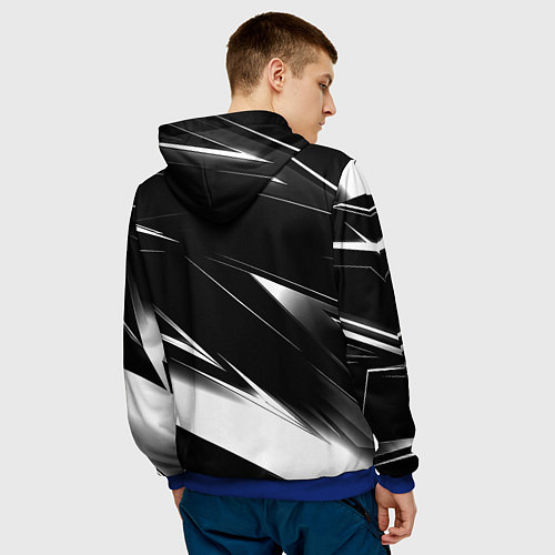 Мужская толстовка Juventus geometry stripes black / 3D-Синий – фото 4